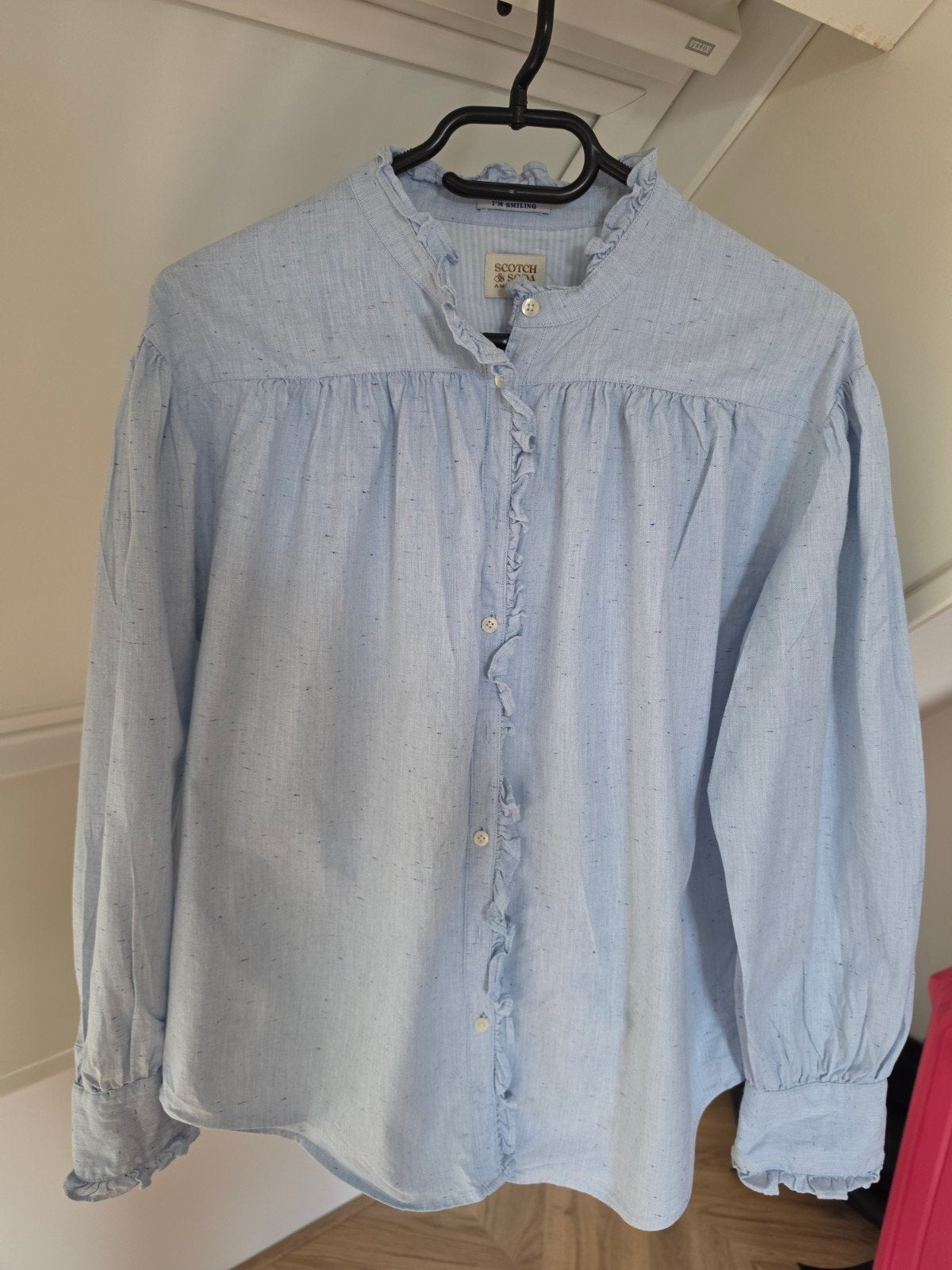 Blauwe blouse met motief, scotch & soda maat M, Scotch & Soda, Ophalen of Verzenden, Zo goed als nieuw, Blauw