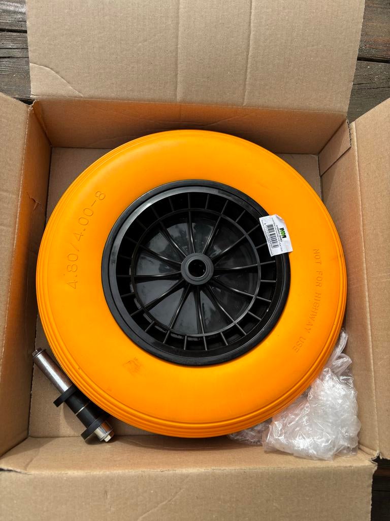 Kruiwagenwiel anti lek PU 4.80/4.00-8 kunststof velg incl. a, Ophalen, Nieuw, Handmatig, Eenwielig