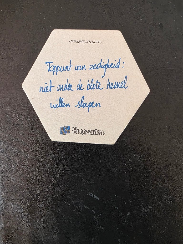 Bierviltje Trappist van zedigheid, Ophalen of Verzenden, Zo goed als nieuw, Viltje(s), Overige merken