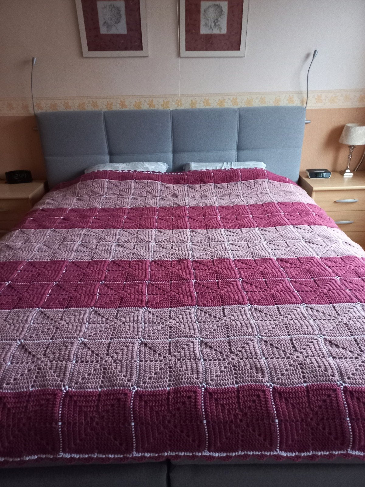 Nieuwe gehaakte sprei tweepersoons 40% wol, Ophalen of Verzenden, Nieuw, Tweepersoons, Overige typen