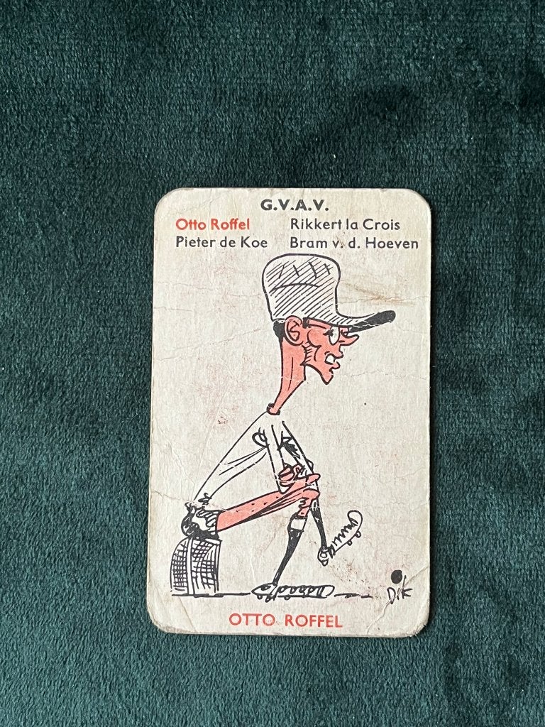 Otto Roffel karikatuur Dik Bruynesteyn Monty voetbalplaatje, Verzamelen, Sportartikelen en Voetbal, Ophalen of Verzenden, Gebruikt