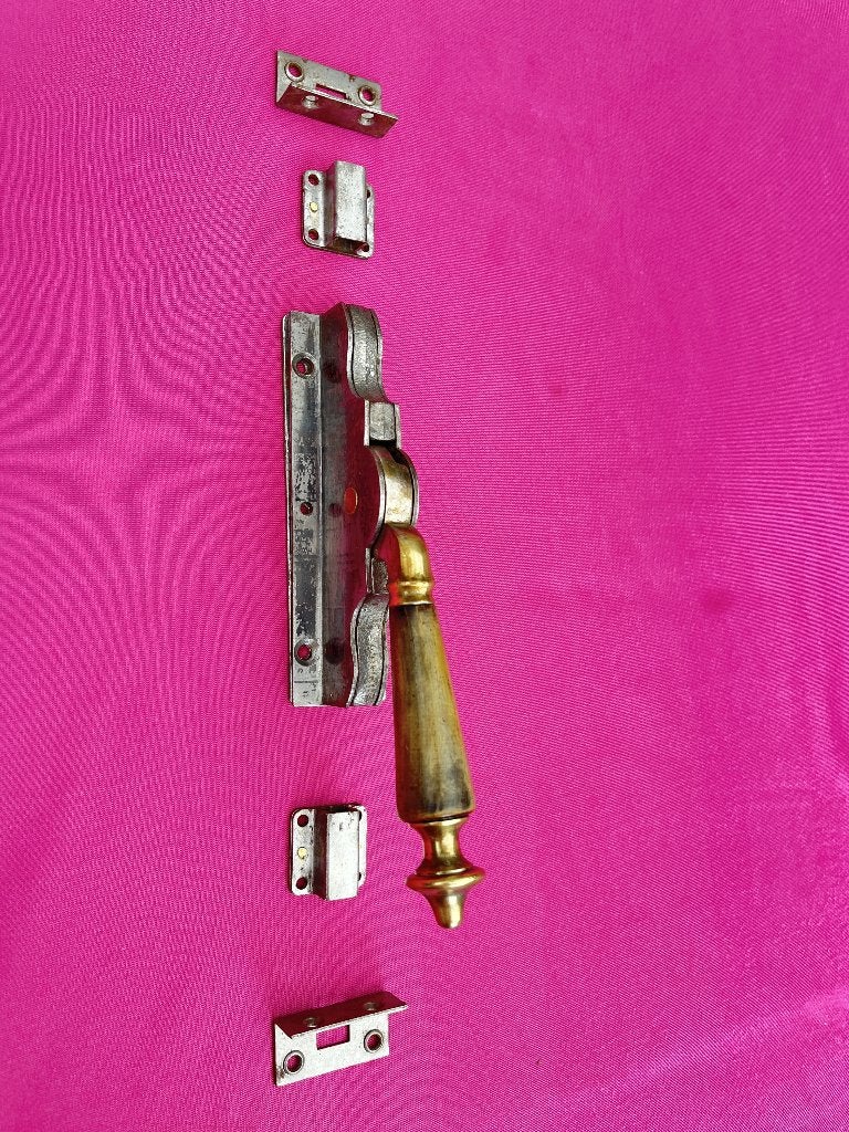 Antieke pomp espagnoletten / deur espagnolet, greep, klink, Ophalen of Verzenden