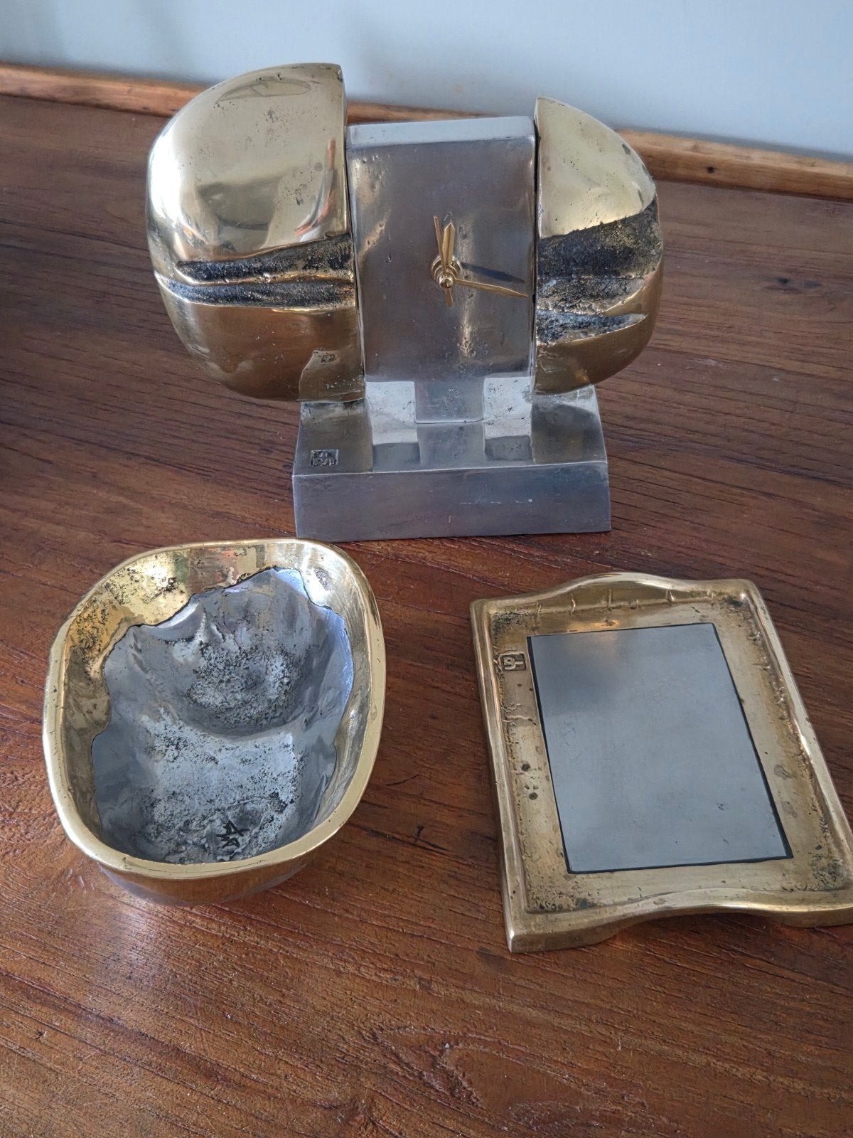 David Marshall Schalen Set: Schaaltje en Platte Schaal, Antiek en Kunst, Gesigneerd, Goud, Ophalen of Verzenden, Metaal