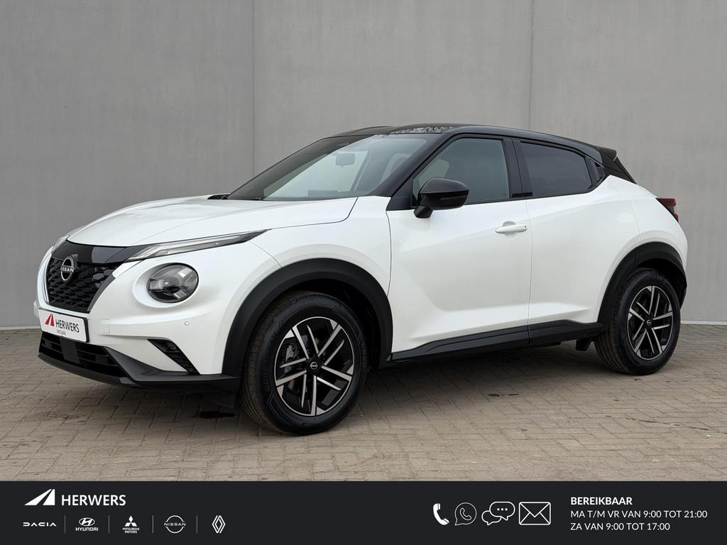 Nissan Juke 1.6 Hybrid N-Connecta / Fabrieksgarantie tot 07-, Stof, Gebruikt, Wit, Bedrijf