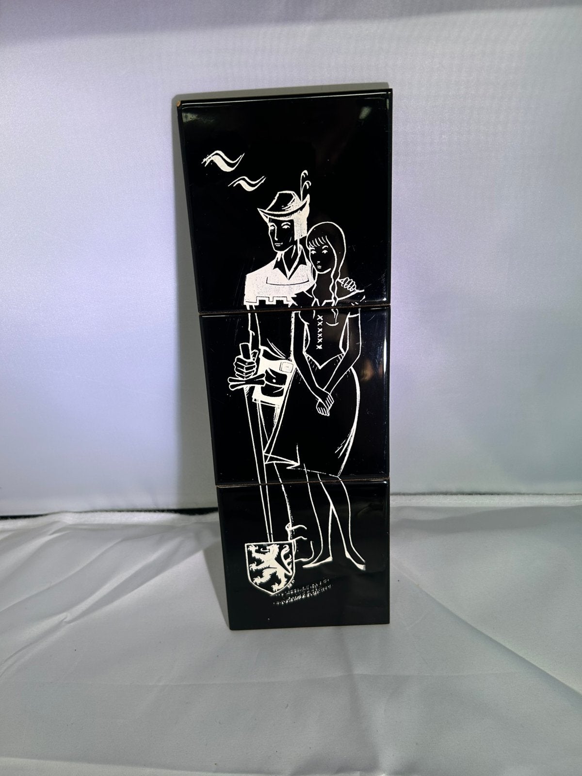 Vintage jaren 60 tegeltableau wandpaneel, Antiek en Kunst, Ophalen, Overige typen, Zwart, Steen/keramiek