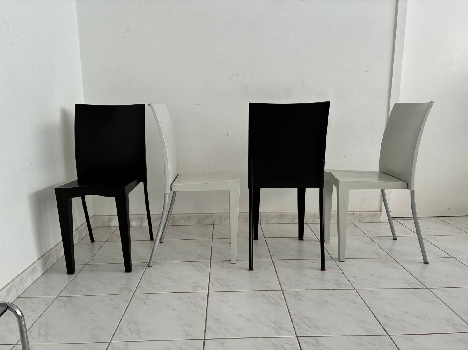 4x vintage stoel Miss Global Starck voor Kartell setprijs, Huis en Inrichting, Stoelen, Ophalen, Gebruikt, Zwart, Vier