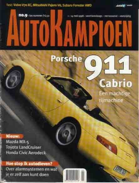 Autokampioen 9 1998 : Mazda MX5 - Porsche 996 Cabrio - Volvo, Ophalen of Verzenden, Gelezen, Algemeen