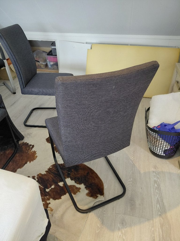 Eetkamer stoelen antraciet, Huis en Inrichting, Stoelen, Ophalen, Zo goed als nieuw, Vijf, Zes of meer stoelen, Stof