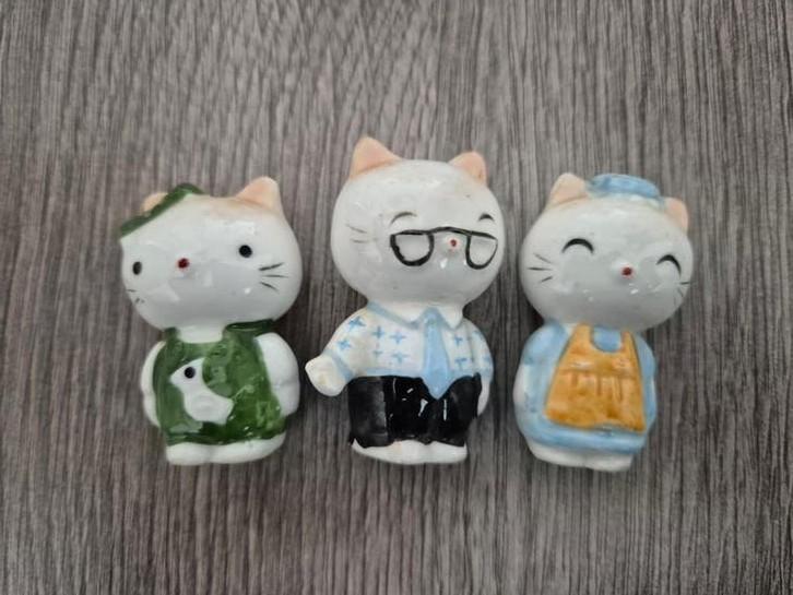 Set van 3 Vintage Hello Kitty beeldjes, Ophalen of Verzenden, Zo goed als nieuw