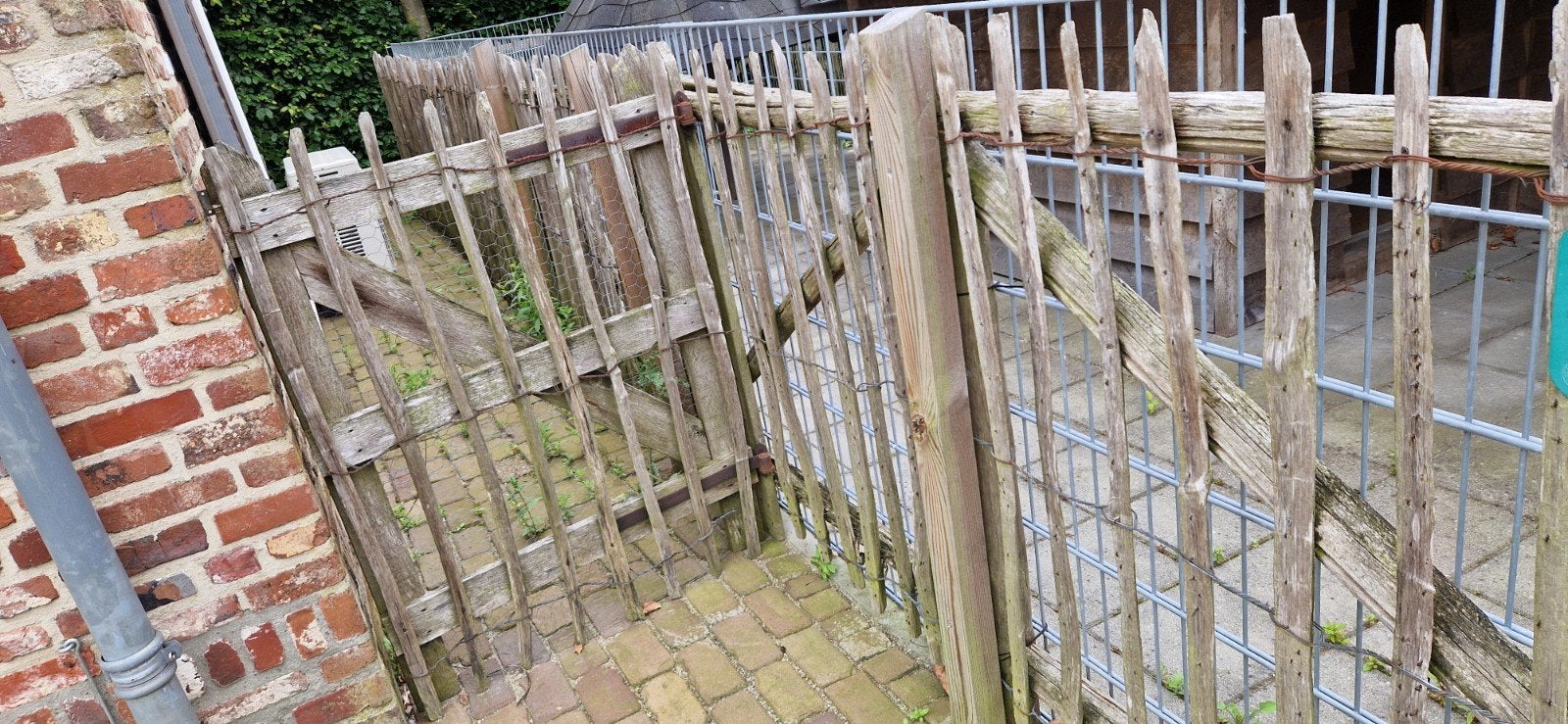 Ongeveer 22 a 23 meter schapenhek incl 2 poortjes, Ophalen, Met poort, Gebruikt, Tuinhek