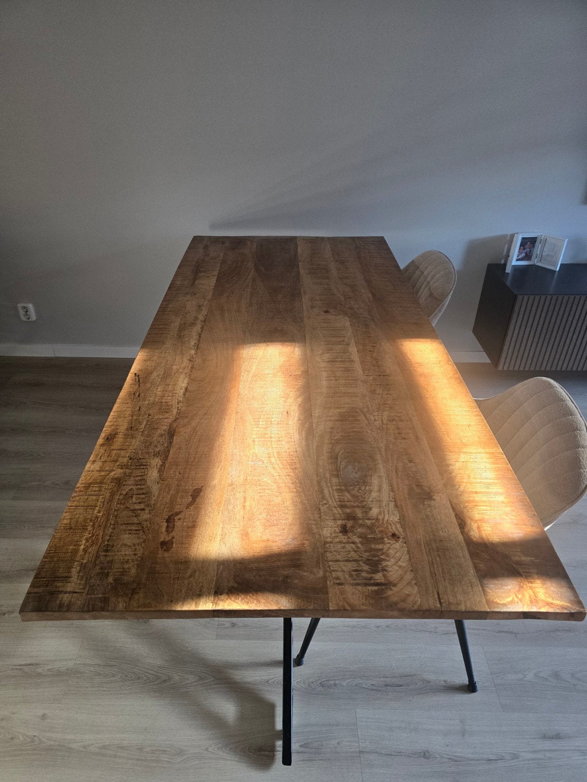 Mango Houten  eettafel, tafel, Huis en Inrichting, Gebruikt, 200 cm of meer, 50 tot 100 cm, Vijf personen of meer