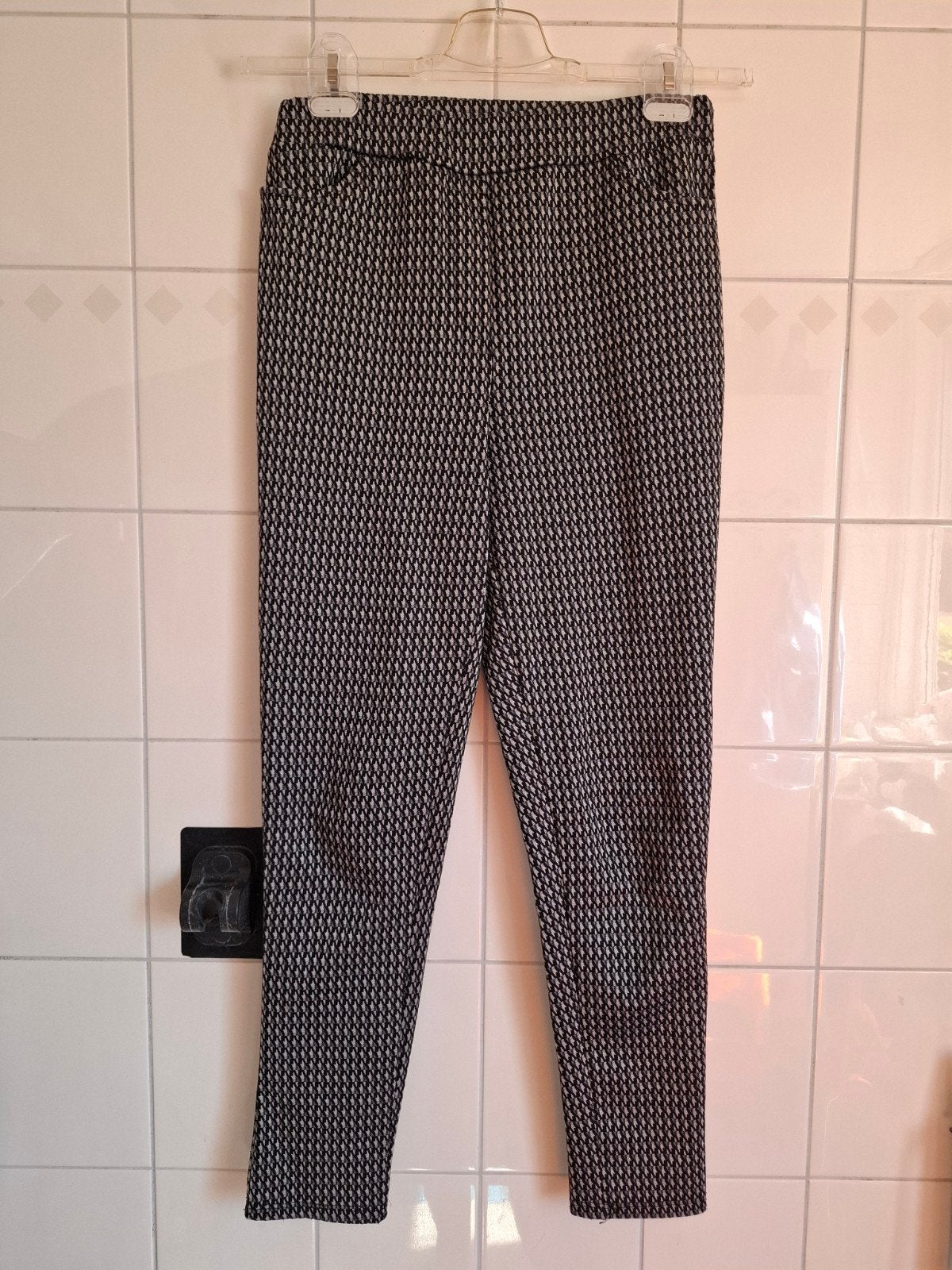 FOS Amsterdam broek met pied-de-poule print, maat S #72, Zwart, FOS Amsterdam, Ophalen of Verzenden, Zo goed als nieuw