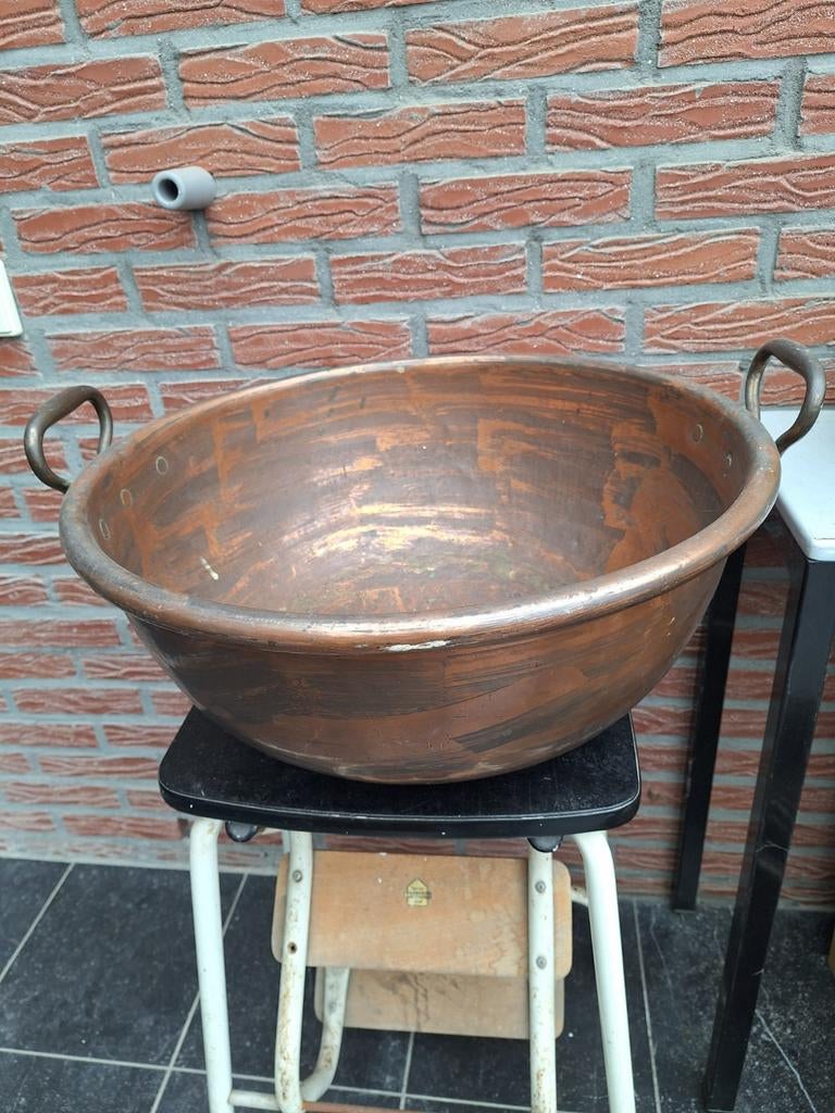 bakker/meng/kom/zwaar/koper/verzamelen/keuken/decoratie, Tuin en Terras, Bloembakken en Plantenbakken, Ophalen, Rond, Metaal, Minder dan 30 cm