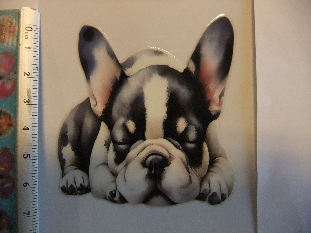 Leuke Franse Bulldog Sticker voor Mokken en Glazen, Kunststof, Overige merken, Overige typen, Nieuw