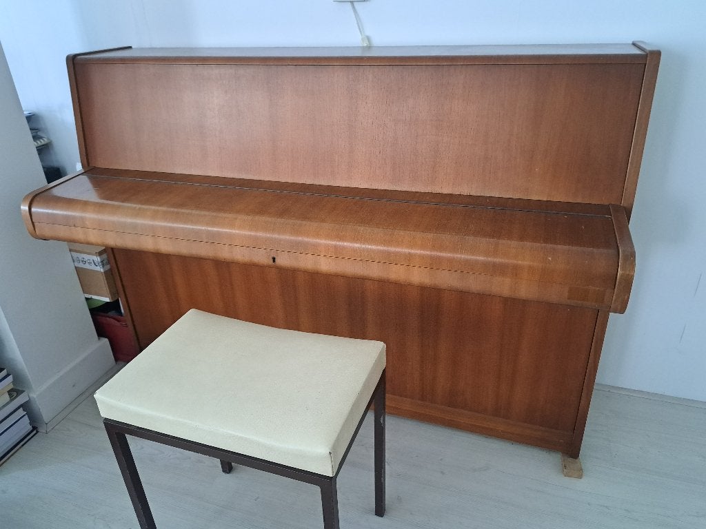 Piano - studiepiano met kruk, Ophalen, Gebruikt, Bruin, Piano