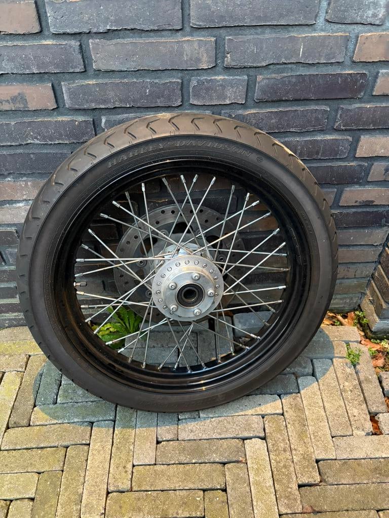 Harley Davidson voor en achterwielen spaak met remschijven, Ophalen of Verzenden, Gebruikt
