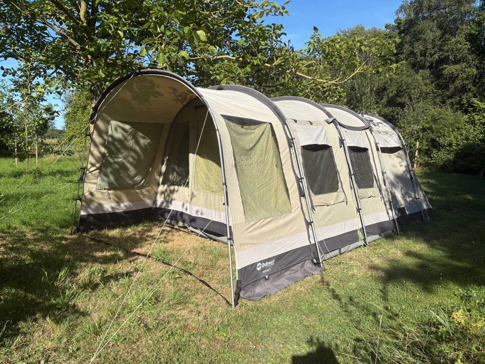 Outwell Wolf Lake 5 – ruime tunneltent voor 5 personen, Caravans en Kamperen, Ophalen, Gebruikt