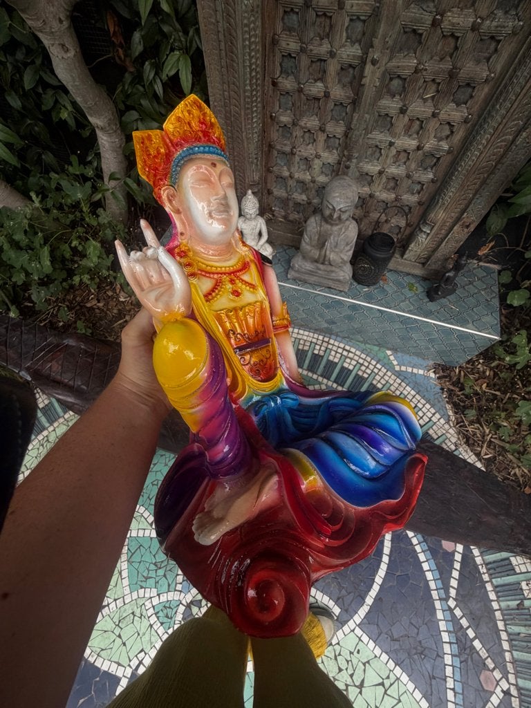 Bodhisattva boeddha massief polyester handbeschilderd Bali, Verburgt Vintage, Nieuw, Ophalen of Verzenden, https://verburgtvintage.nl/#contact