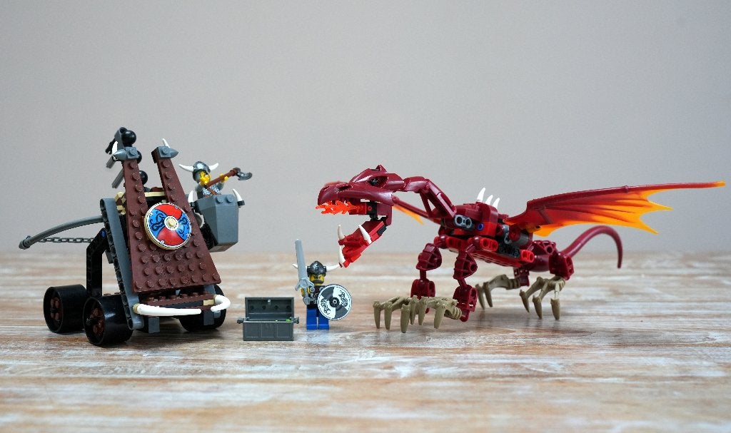 lego 7017 Catapult vs the Nidhogg Dragon, Compleet, Gebruikt, Overige thema's, Lego
