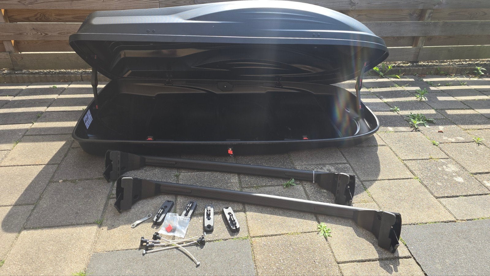 G3 Reef 520 metallic zwarte dakkoffer met dakdragers, Ophalen, Gebruikt