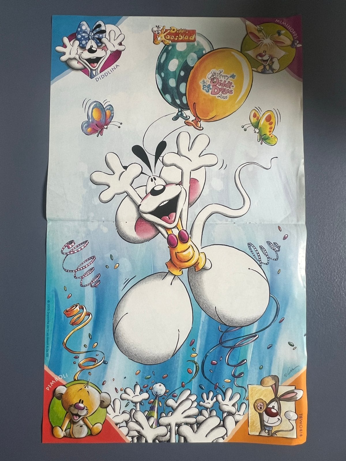 Diddl dubbelzijdige poster, Ophalen of Verzenden, Verschillende figuren, Gebruikt, Plaatje of Poster