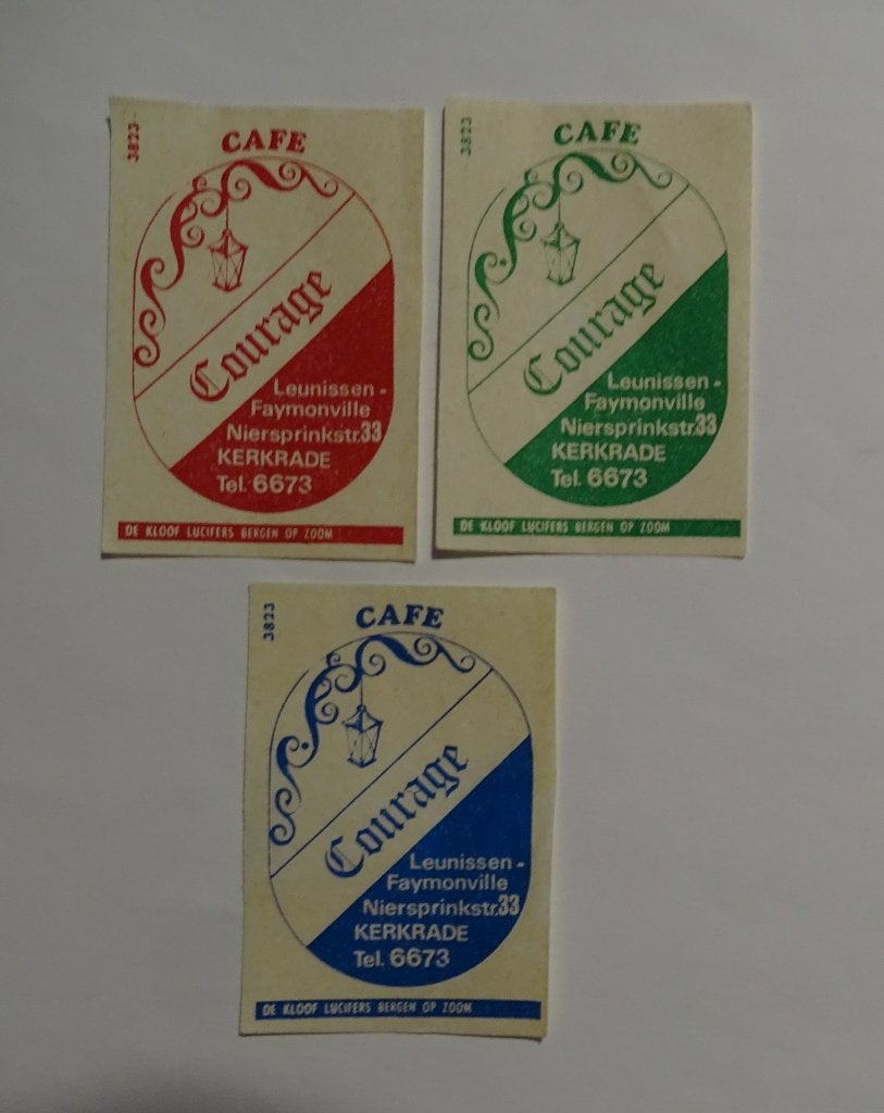 Café   COURAGE   Niersprinkstraat     KERKRADE, Verzamelen, Verzenden, Luciferdoosjes of -merken