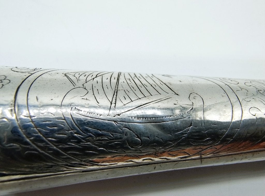 Zilveren mesheft met stalen lemmet, Friesland, ca. 1770, Antiek en Kunst, Verzenden, Zilver