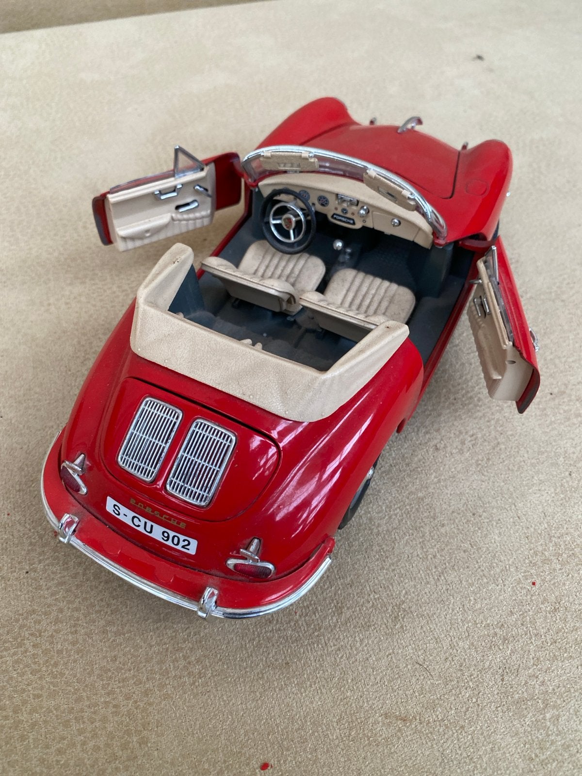 Porsche 356B 1961 1:18 modelauto - Rood, Ophalen, Gebruikt, Auto, Overige merken