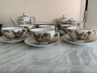 Japans thee Koffie servies uit 1949 uitstekende staat, Antiek en Kunst, Antiek | Servies compleet, Ophalen of Verzenden