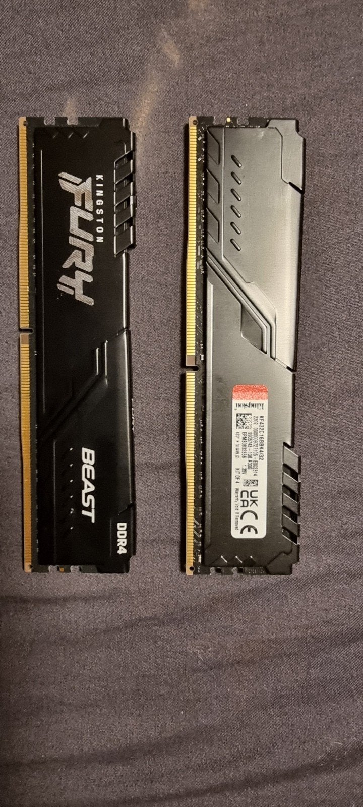 Kingston fury beast ddr4, Computers en Software, Gebruikt, DDR4, Ophalen of Verzenden, Desktop
