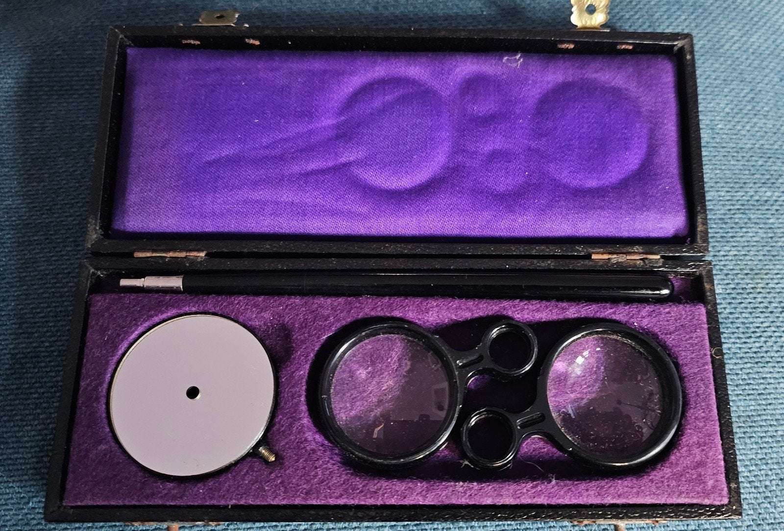 Antieke Oogarts Set in Doos - Vintage Oogonderzoek, Antiek en Kunst, Ophalen of Verzenden