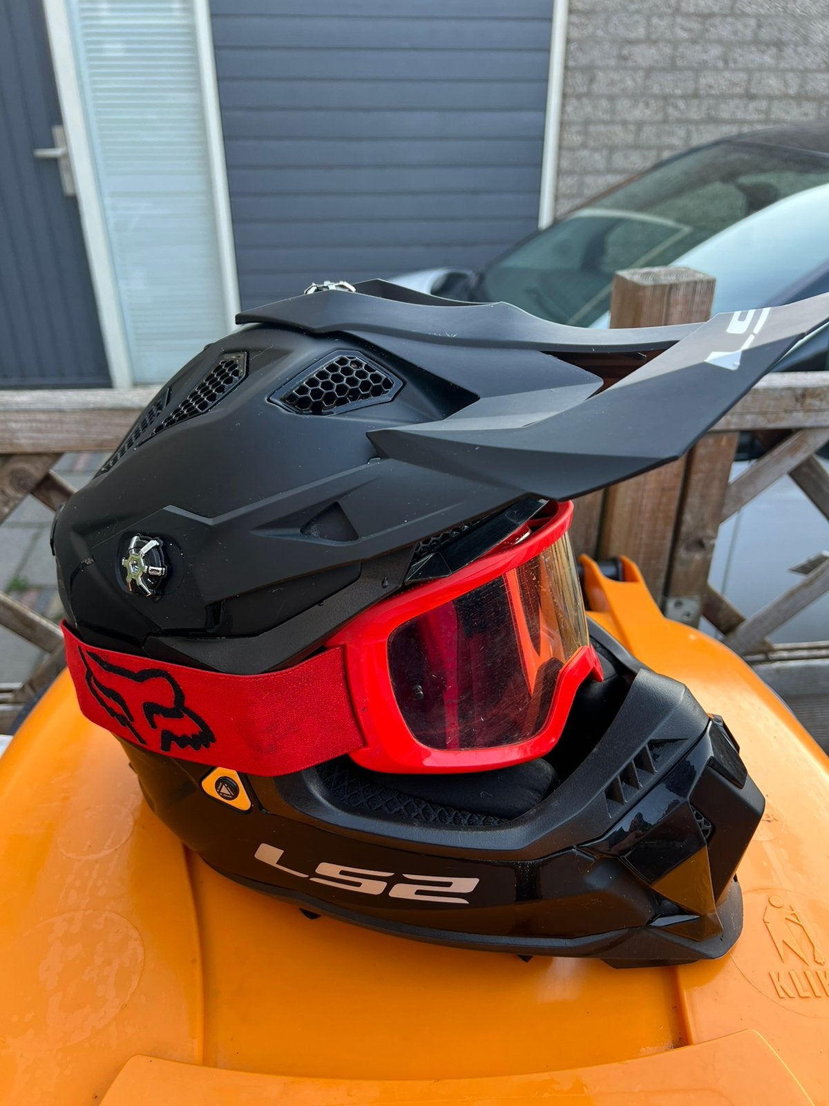 Ls2 crosshelm, Motoren, Kleding | Motorhelmen, Ophalen of Verzenden, Tweedehands, Offroadhelm, Overige merken