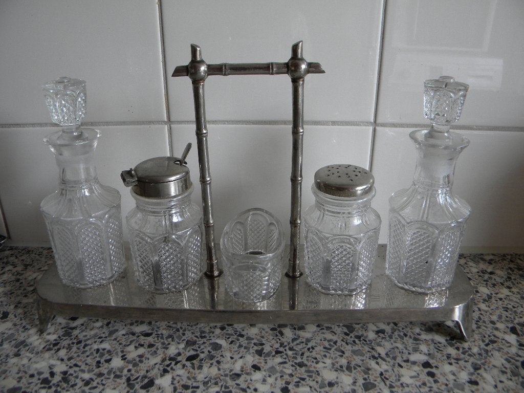 FRAAIE CRUETSET, MENAGESET, IN GOEDE STAAT, MOOI GESLEPEN, Ophalen of Verzenden