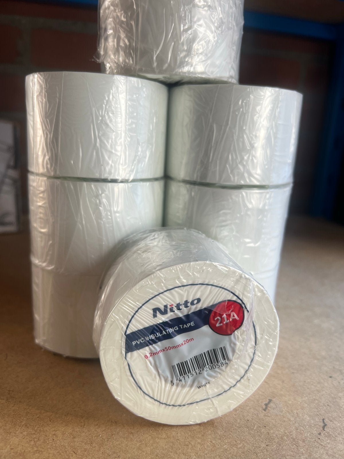 Nitto PVC Isolatietape Wit 0.2mmx50mmx20m, Ophalen of Verzenden, Nieuw, Overige merken, Overige typen