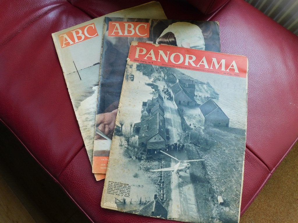 3 Tijdschriften Panorama-ABC  1953 watersnood, Verzamelen, Ophalen, 1940 tot 1960, Nederland, Tijdschrift