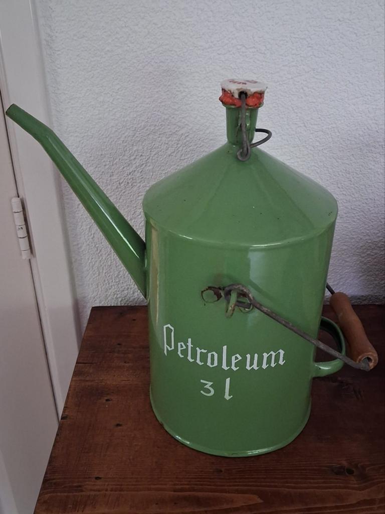 Mooi oude petroleum kan ( 3 liter), Antiek en Kunst, Antiek | Emaille, Ophalen of Verzenden