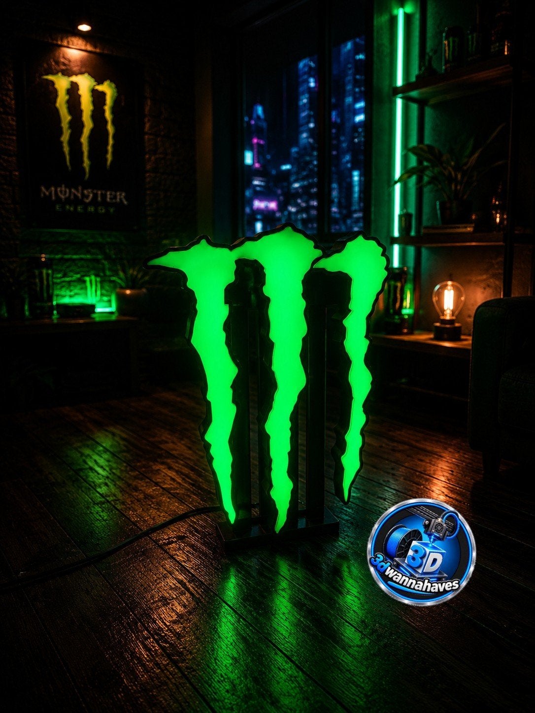 Monster Energy LED Lichtbak - Blikvanger voor elke ruimte, Huis en Inrichting, Lampen | Overige, Ophalen of Verzenden, Nieuw, Kunststof