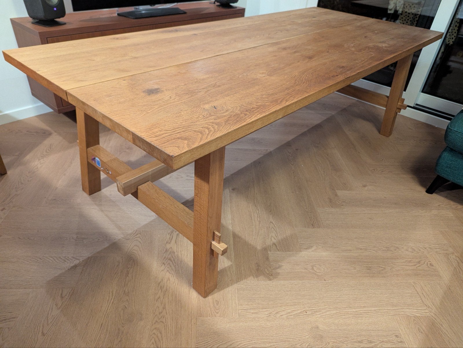 IKEA Möckelby tafel, Huis en Inrichting, Tafels | Eettafels, Ophalen, Gebruikt, Eikenhout, 200 cm of meer