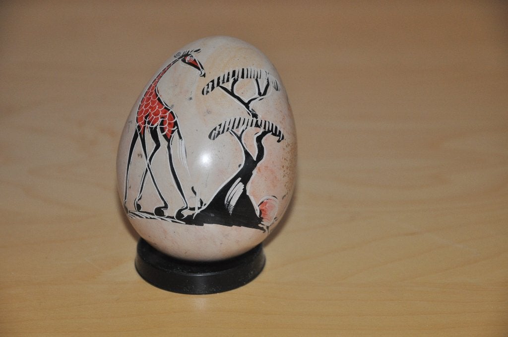 Beschilderd Keniaans ei, Antiek en Kunst, Curiosa en Brocante, Verzenden