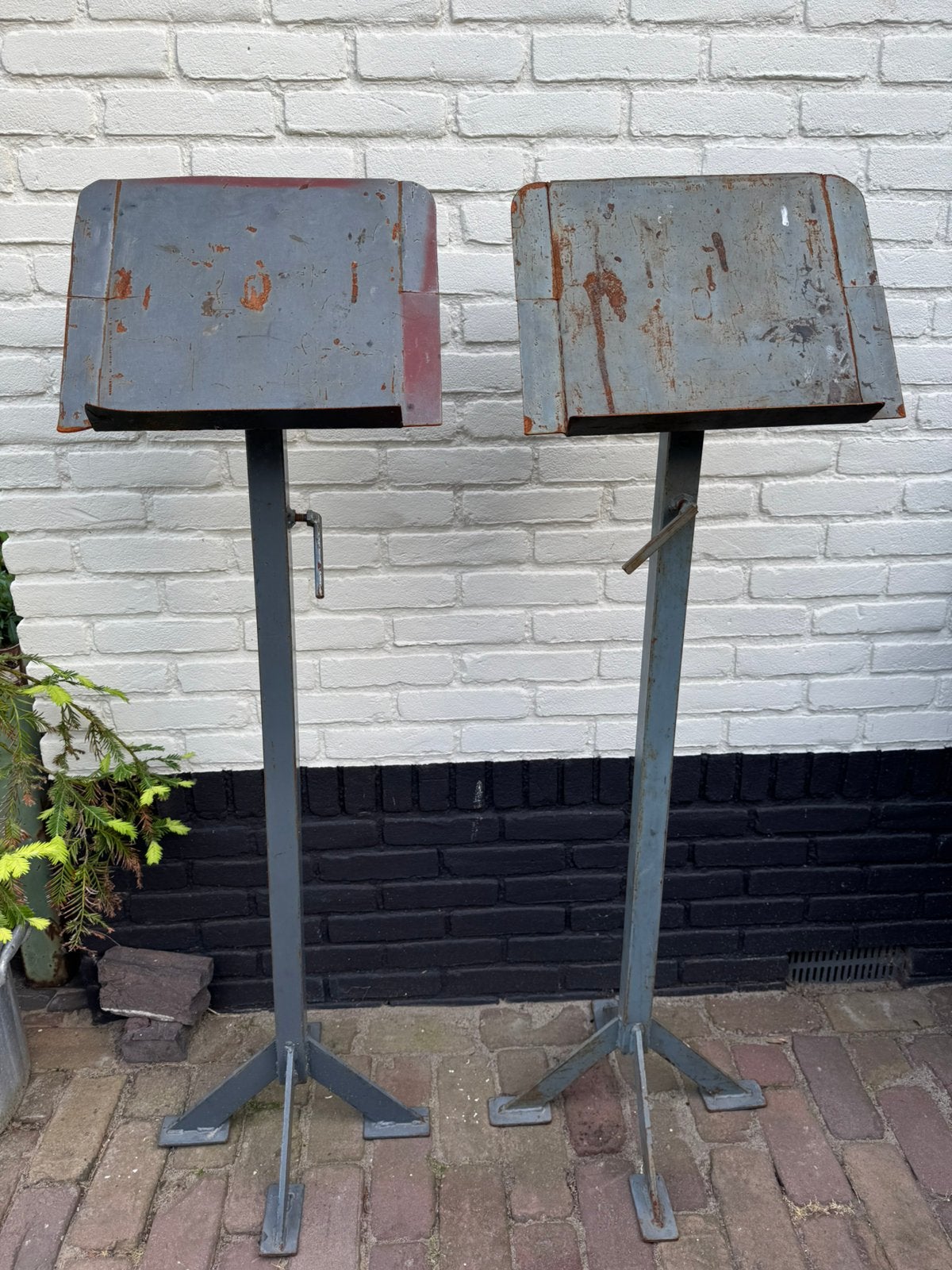Vintage katheder lessenaar industrieel standaard, Ophalen