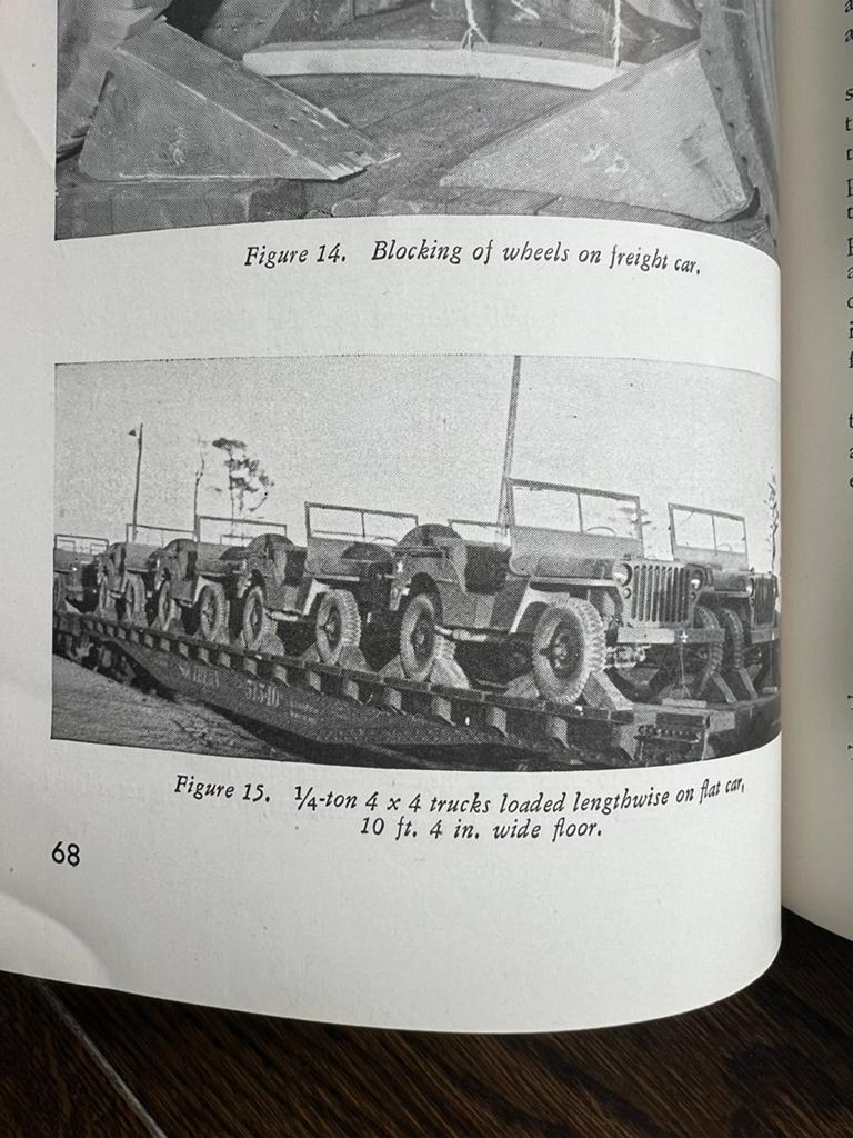 WO2 Amerikaans voorschrift trein transport Willys Jeep etc, Amerika, Verzenden