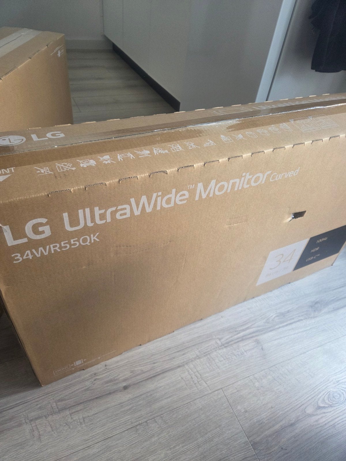 2 stuks!! LG 34WR55QK UltraWide Curved Monitor - Nieuw in do, IPS, Ultrawide, Nieuw, 60 Hz of minder