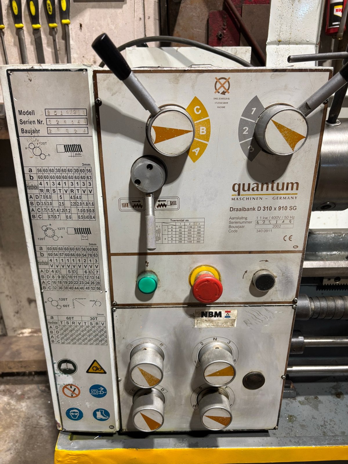 Quantum Draaibank D 310 x 910 SG met toebehoren, Ophalen