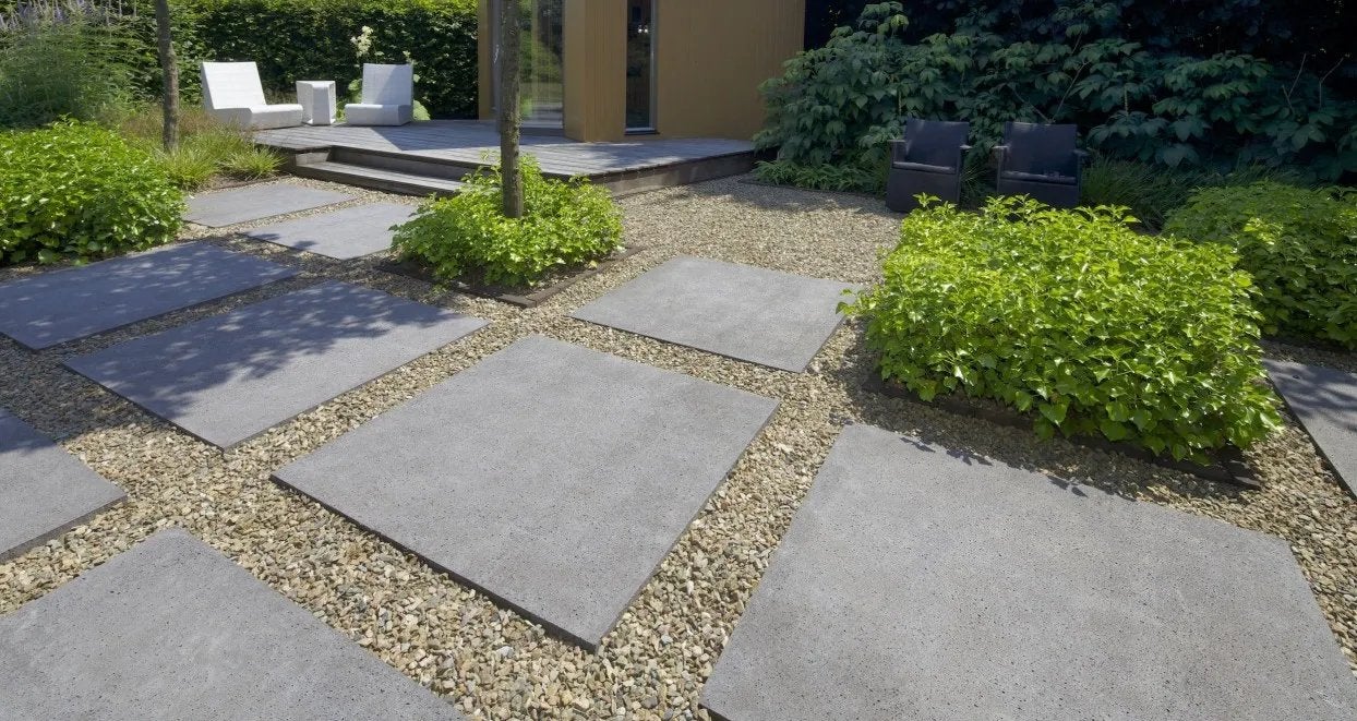 Gratis: 5 Schellevis tegels 1x1m - Gebruikt, Tuin en Terras, Ophalen, Gebruikt, 5 tot 10 m², Beton