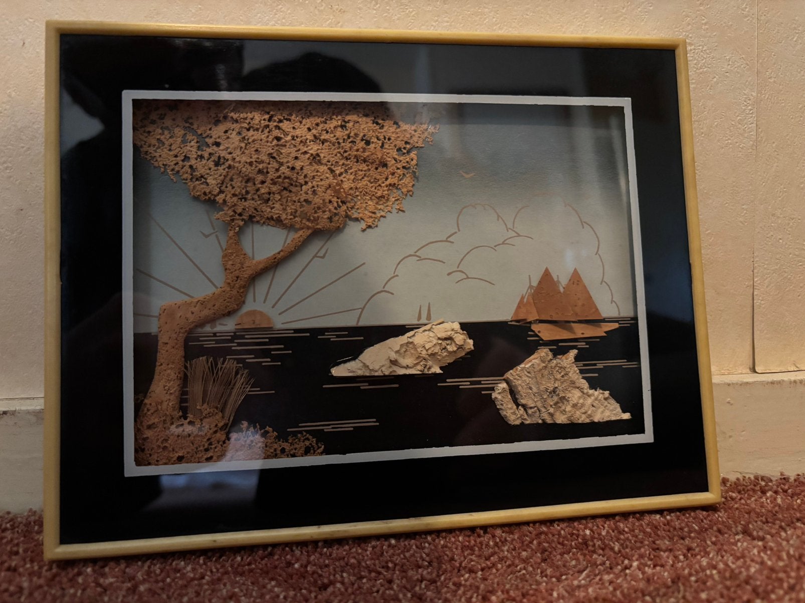 Kurklandschap in lijst 22x16 cm, Ophalen of Verzenden, Minder dan 50 cm, Schilderij