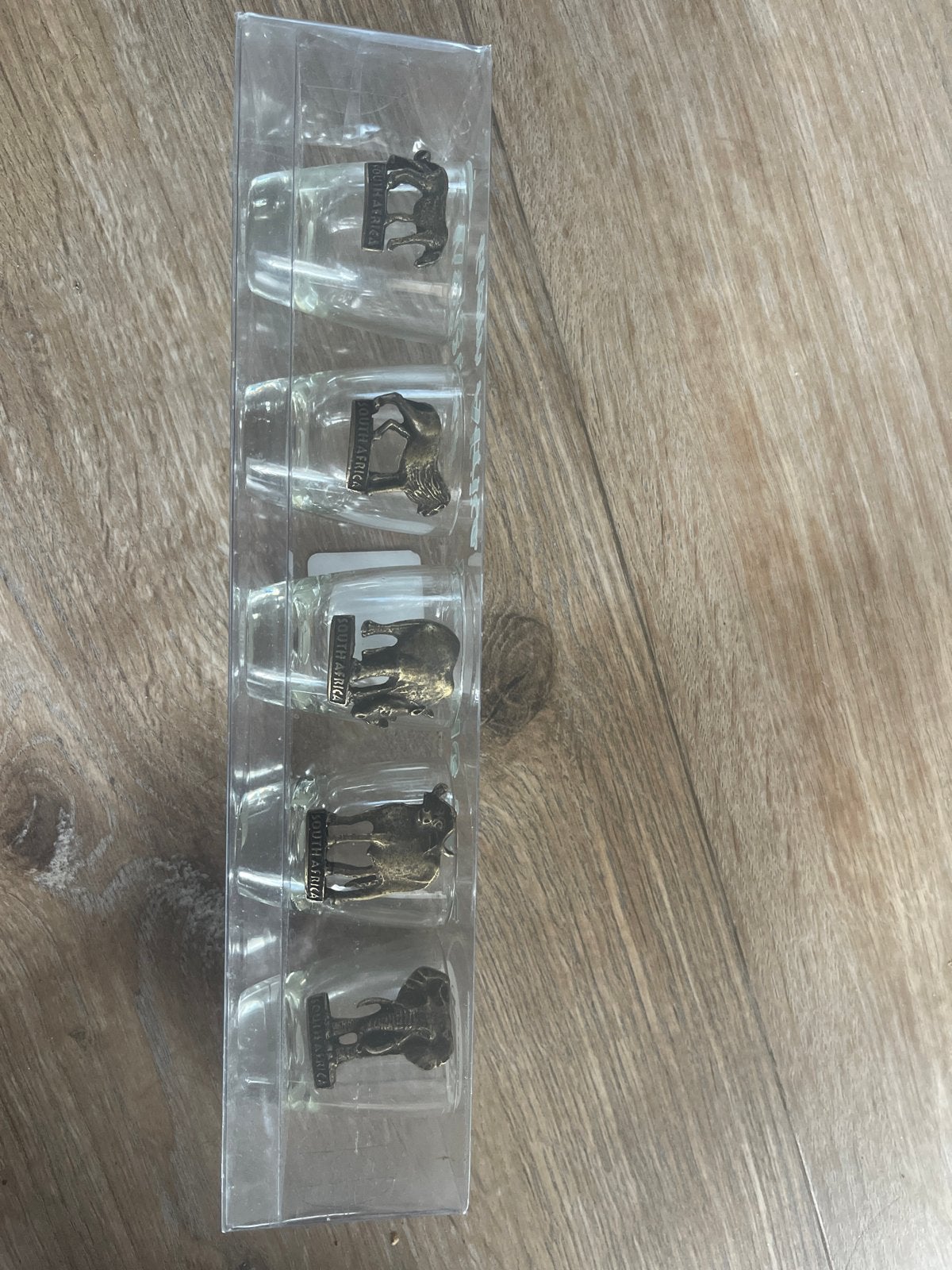 Set van 5 Zuid-Afrikaanse shotglaasjes met dieren, Meerkleurig, Overige stijlen, Nieuw, Ophalen of Verzenden