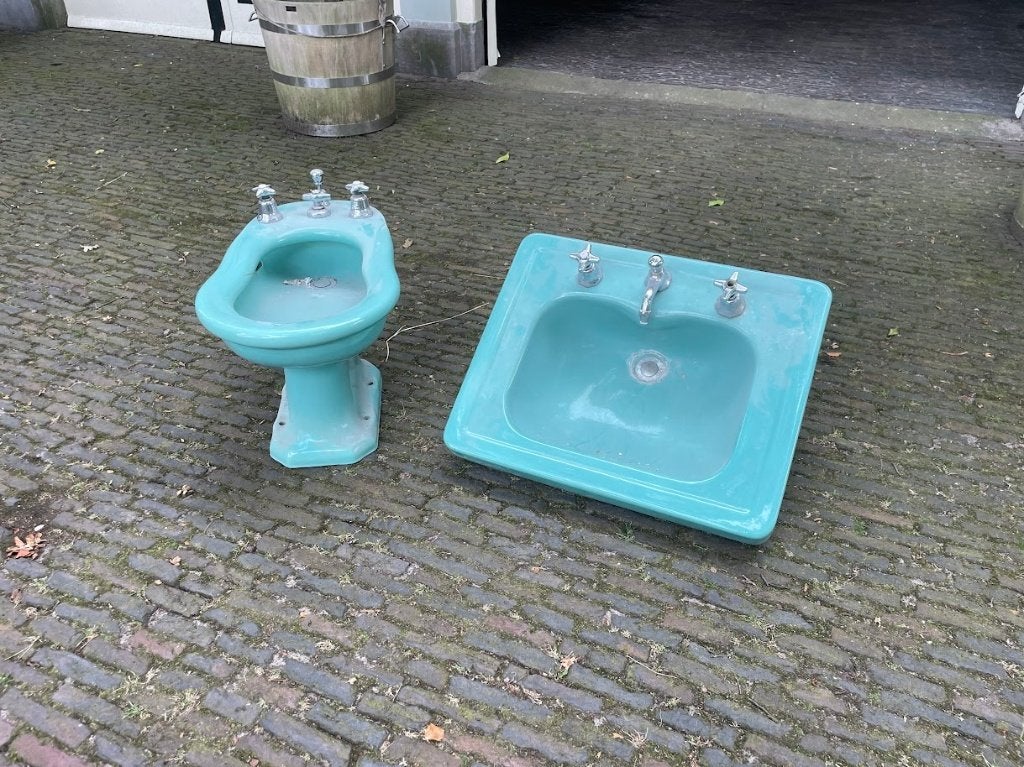 Antiek staande wasbak, Ophalen