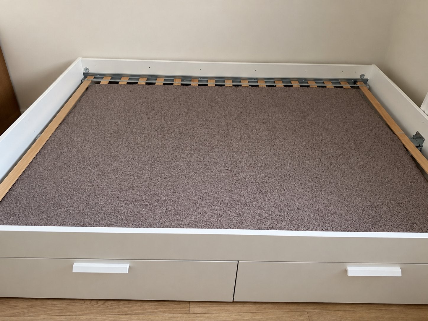 IKEA BRIMNES Bedframe met opbergruimte, zo goed als nieuw, Huis en Inrichting, Ophalen, Wit, Tweepersoons, 140 cm