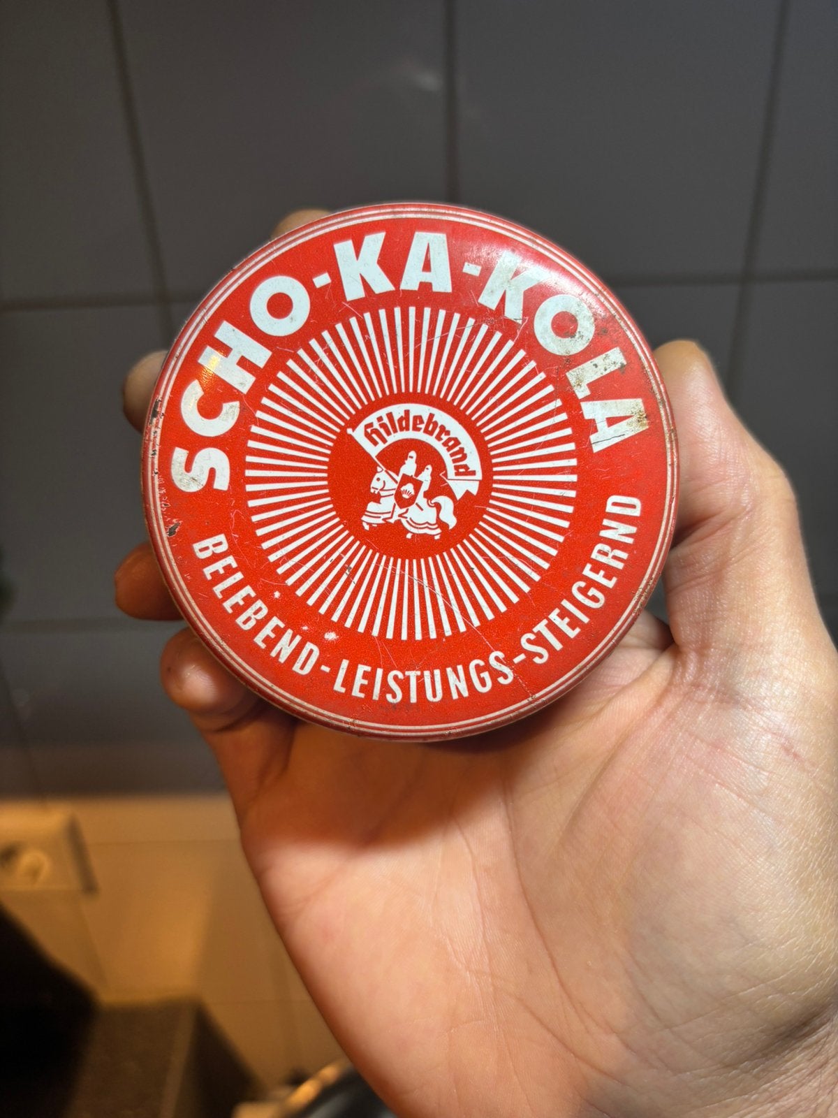 Pre war Duits Scho-Ka-Kola blikje van Hildebrand, Ophalen of Verzenden, Overige soorten, Duitsland, Overige typen