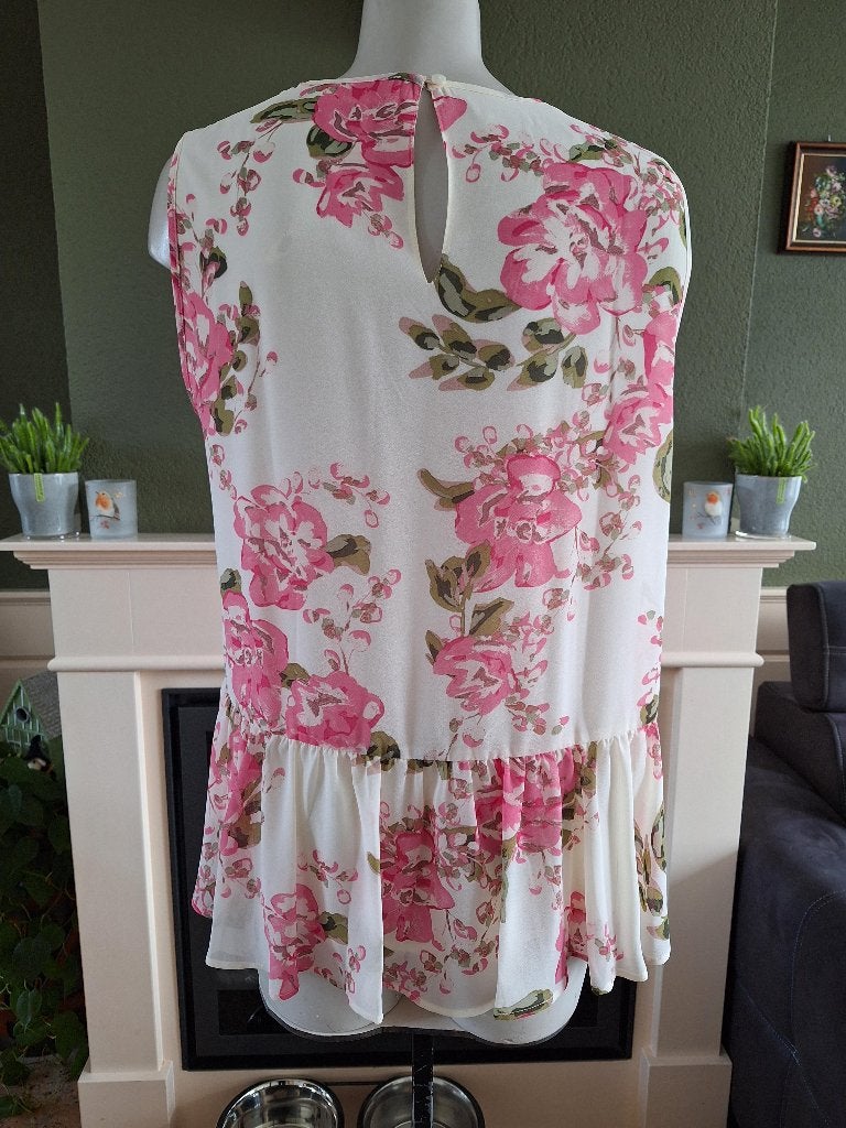 Rosemunde prachtige bloemen top XL 44, Maat 46/48 (XL) of groter, Zo goed als nieuw, Korte mouw, Rosemunde